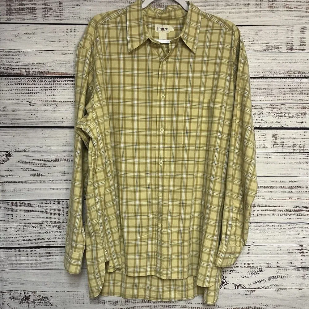 J. Crew Oarsman Plaid Button Up Shirt Vintage Cotton Mens Large Outdoor Prep